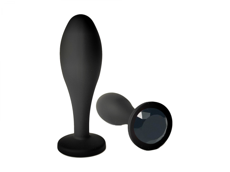 Пробка с черным кристаллом "Vandersex" черная капля, M 